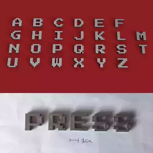 PRESS uppercase and lowercase 3D Letters STL FILE