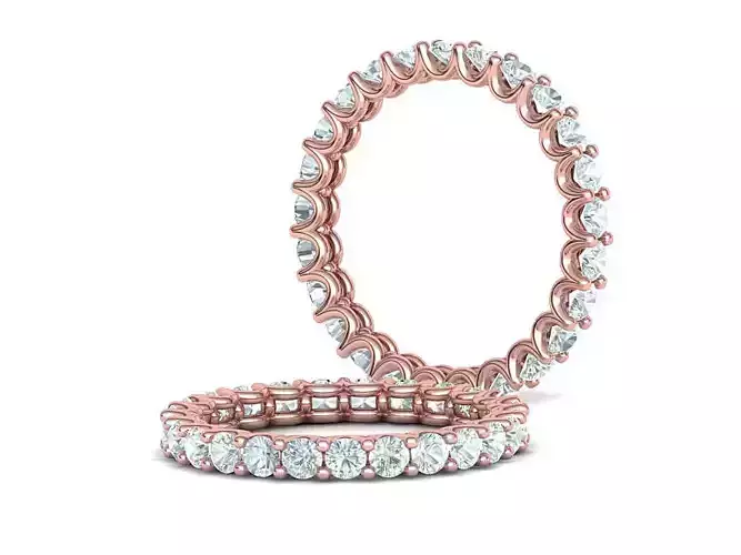 Diamond Eternity Ring with 2point5mm Stones 3dmodel MANY FINGERS 3D print model