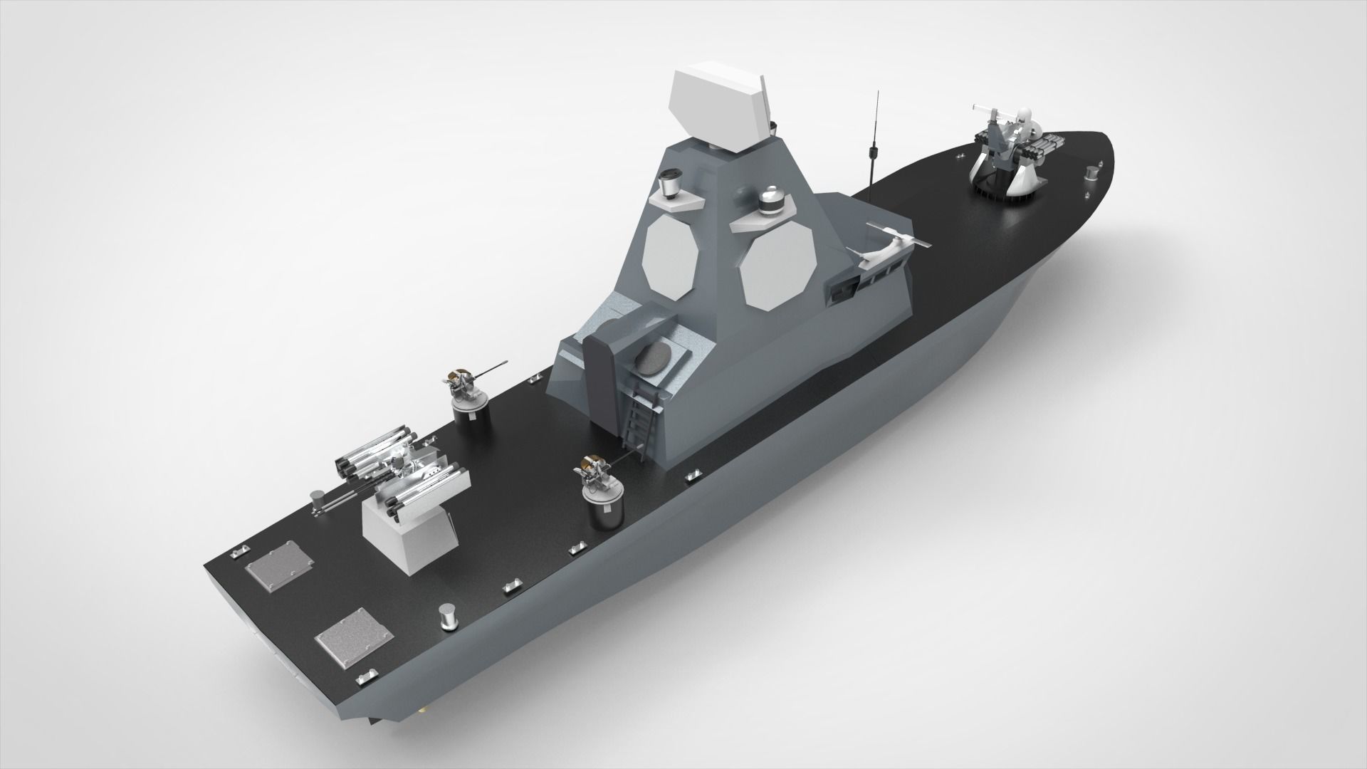 Unmanned surface vehicles USV 3D model_5