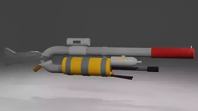Spudgun rifle Low-poly 3D model