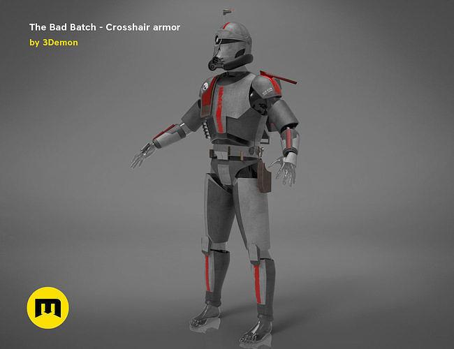 The Bad Batch Crosshair armor 3D print model