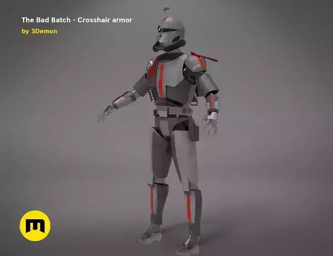 The Bad Batch Crosshair armor 3D print model