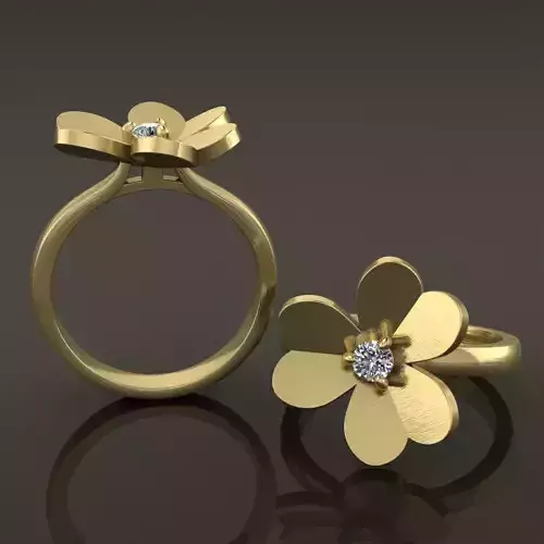 Flower Heart Petal Diamond Ring Band Mix Size 4-8
