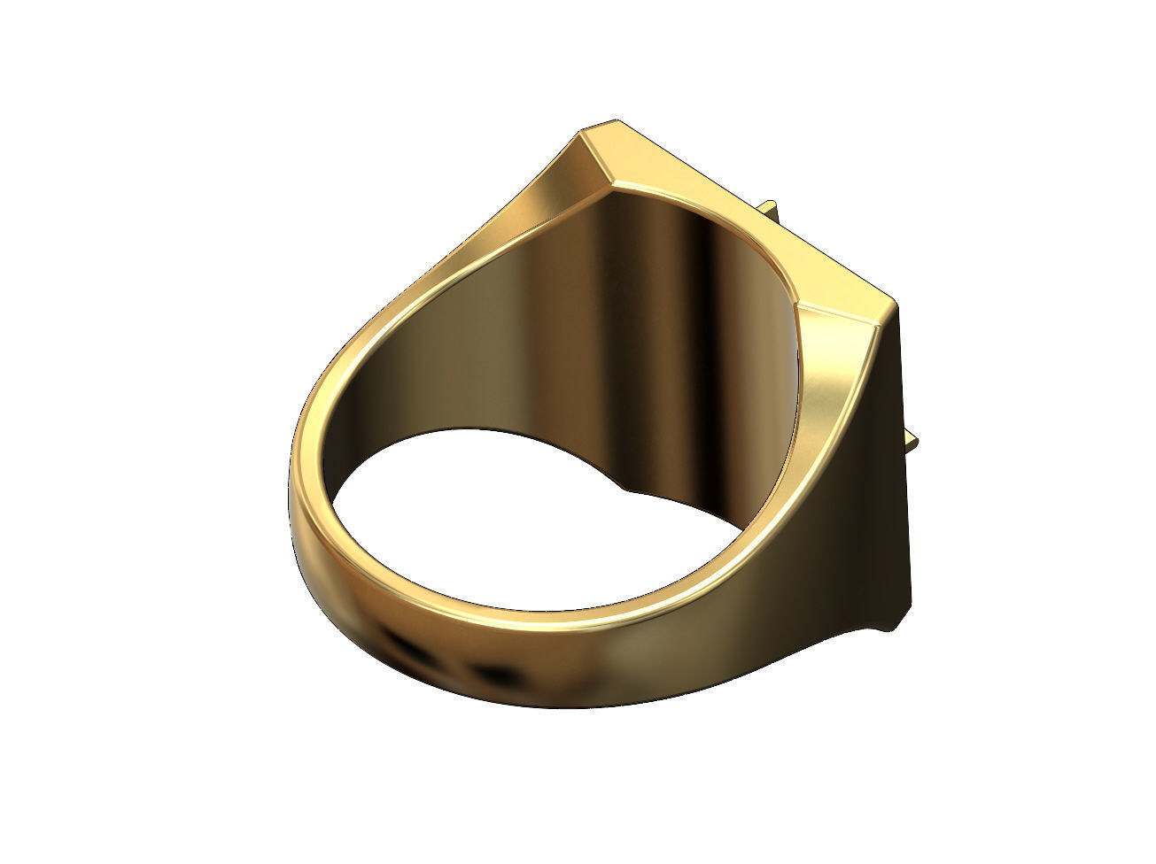 Compass ornament square ring US size 7to13 3D print model_3