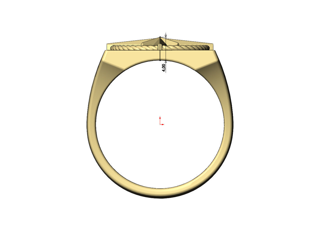 Compass ornament square ring US size 7to13 3D print model_7