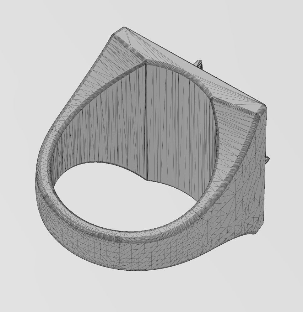 Compass ornament square ring US size 7to13 3D print model_14