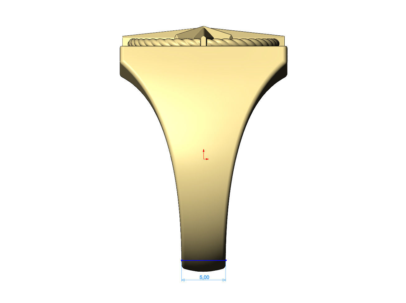 Compass ornament square ring US size 7to13 3D print model_8