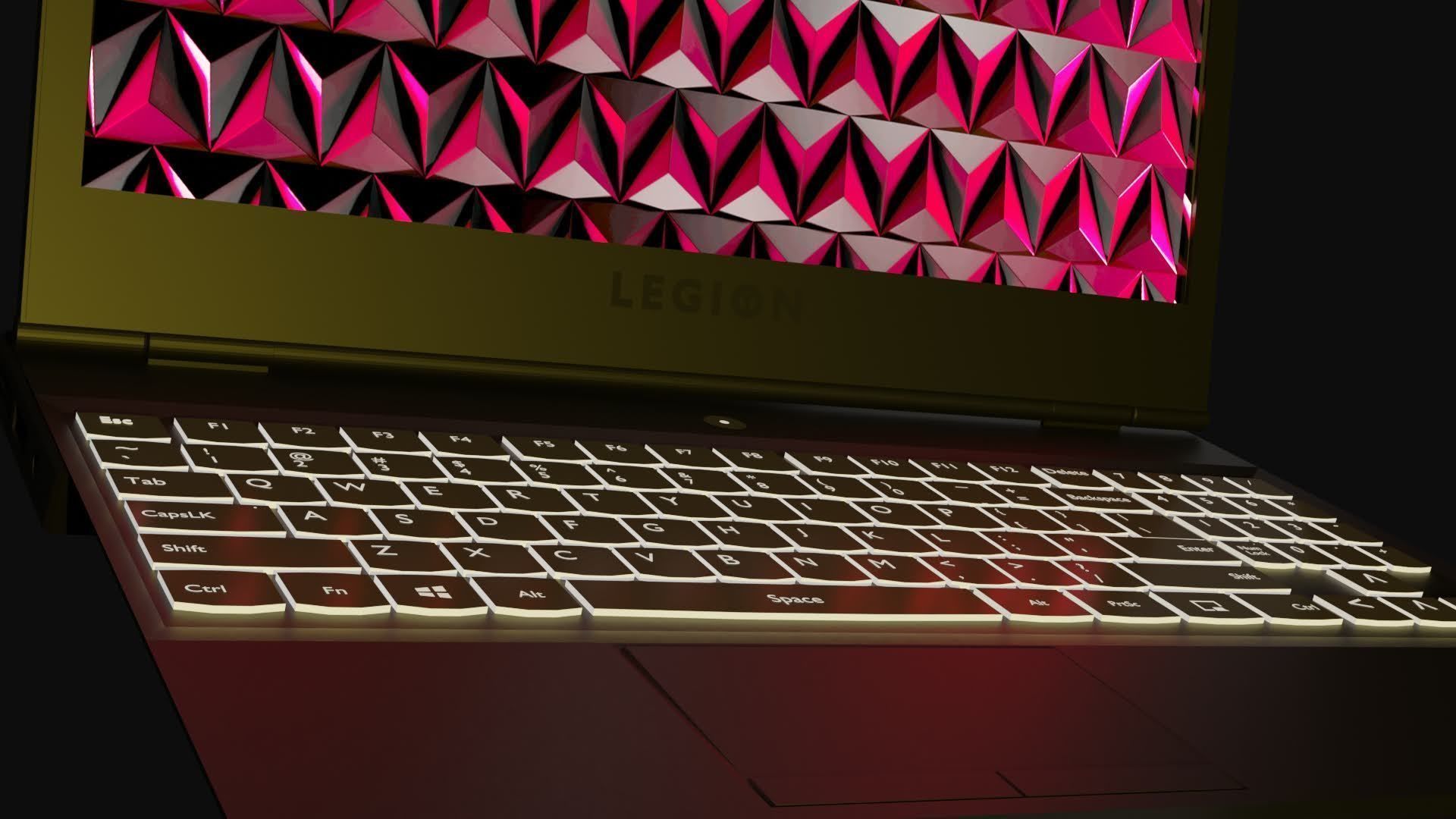 Lenovo LEGION laptop Low-poly 3D model_2