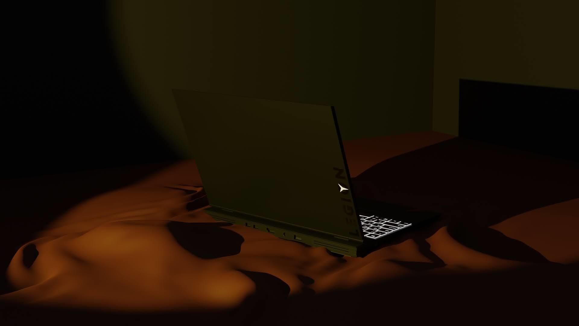 Lenovo LEGION laptop Low-poly 3D model_4