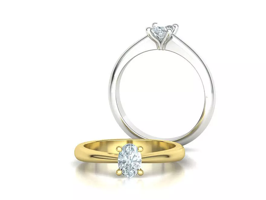 Oval Stone Half Carat Solitaire Ring printable 3dmodel 3D print model