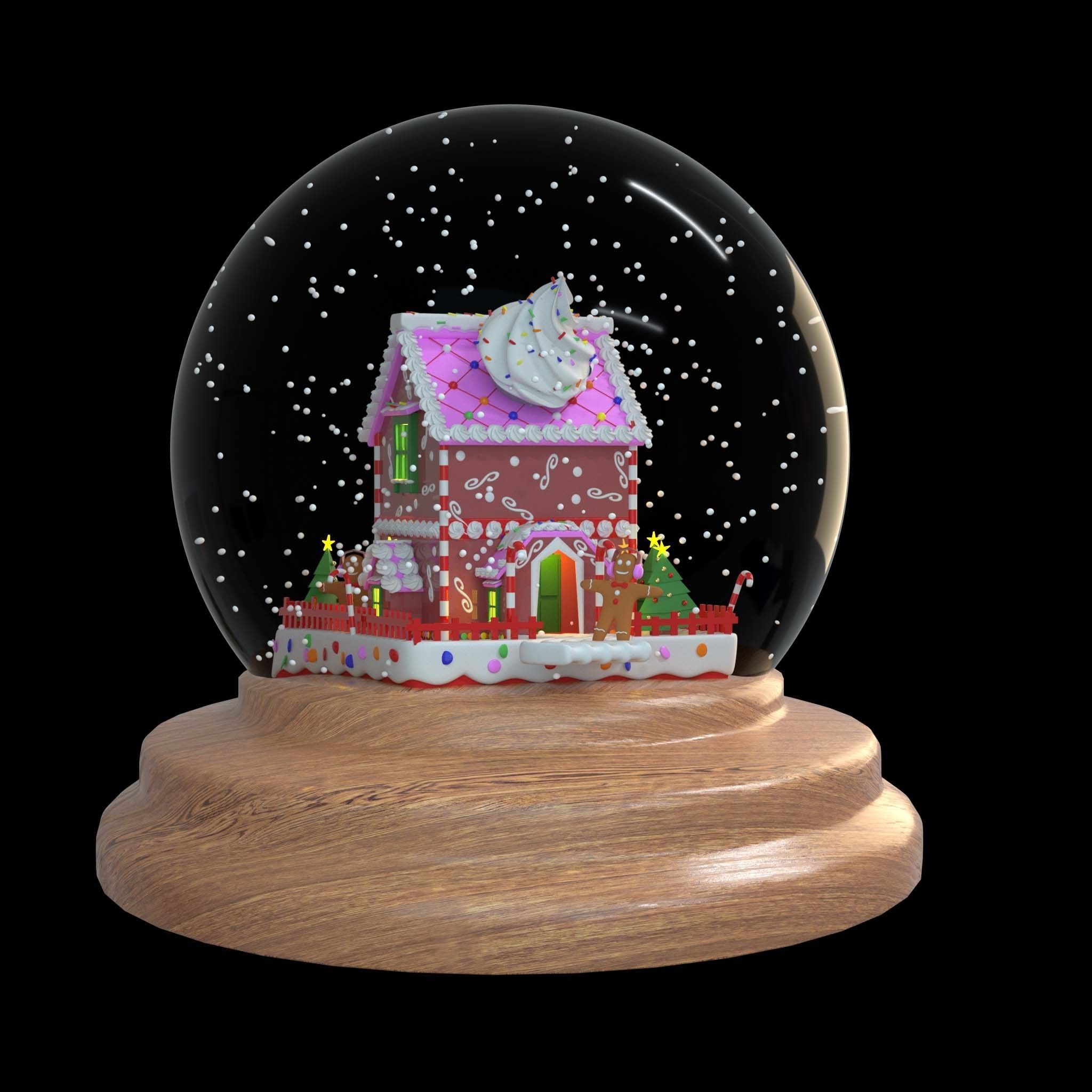 3D Christmas House made of sweet Cake 3D model_1