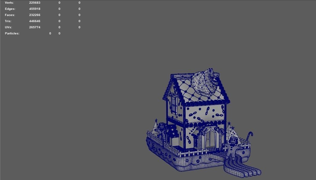 3D Christmas House made of sweet Cake 3D model_15