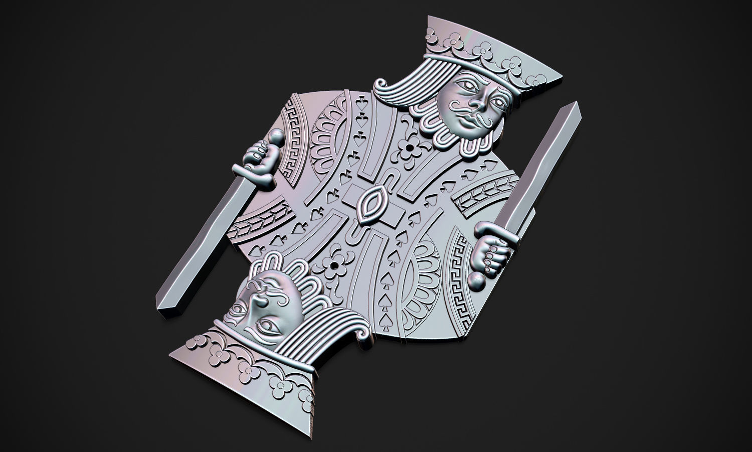 King of Spades Releif 3D print model_6
