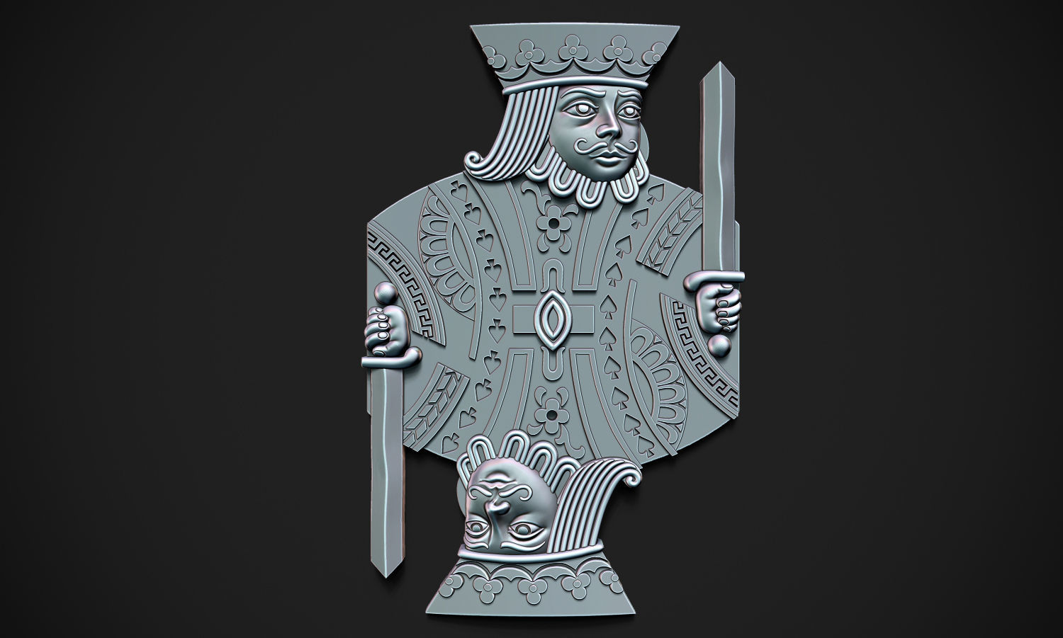 King of Spades Releif 3D print model_5