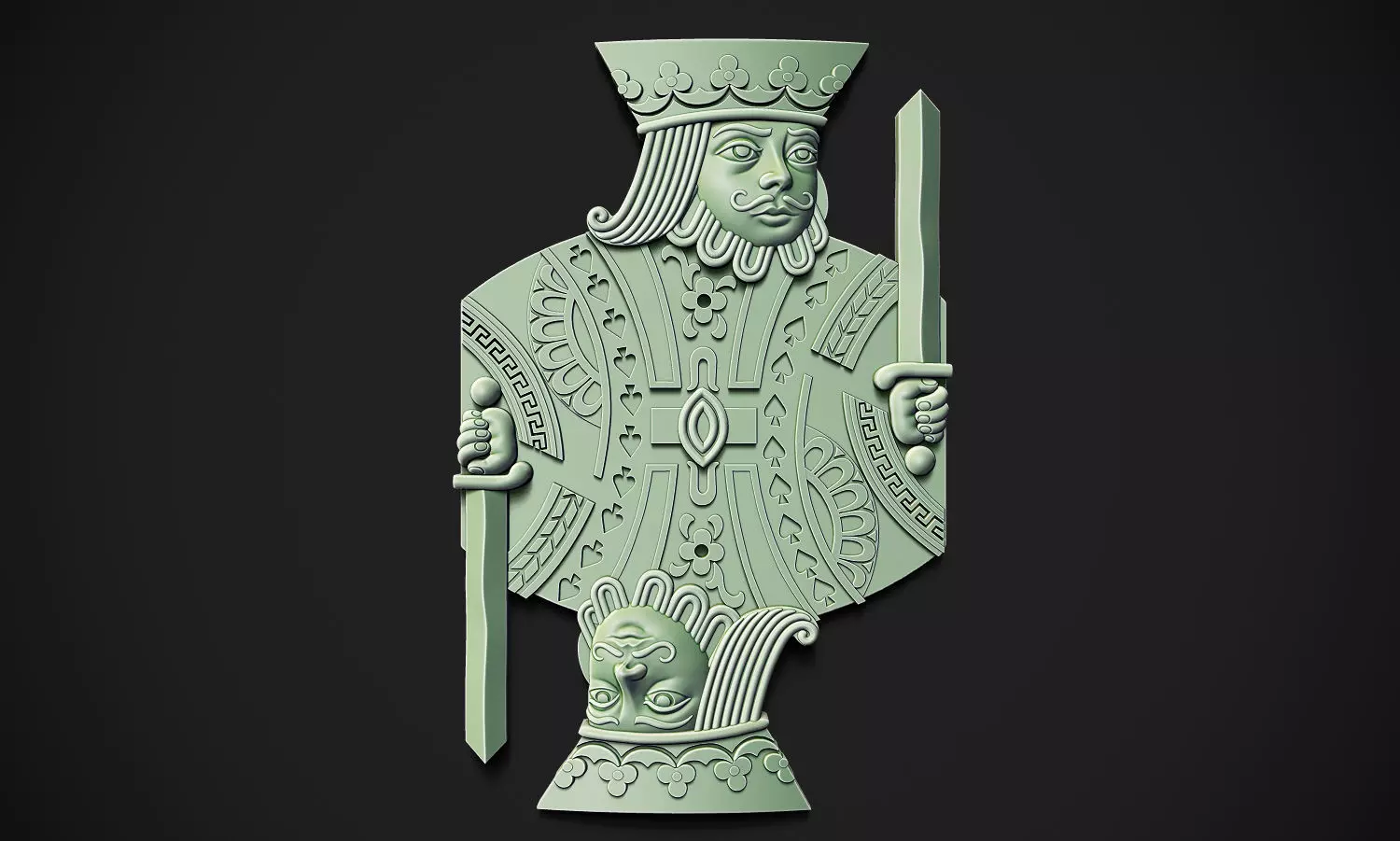 King of Spades Releif 3D print model_0