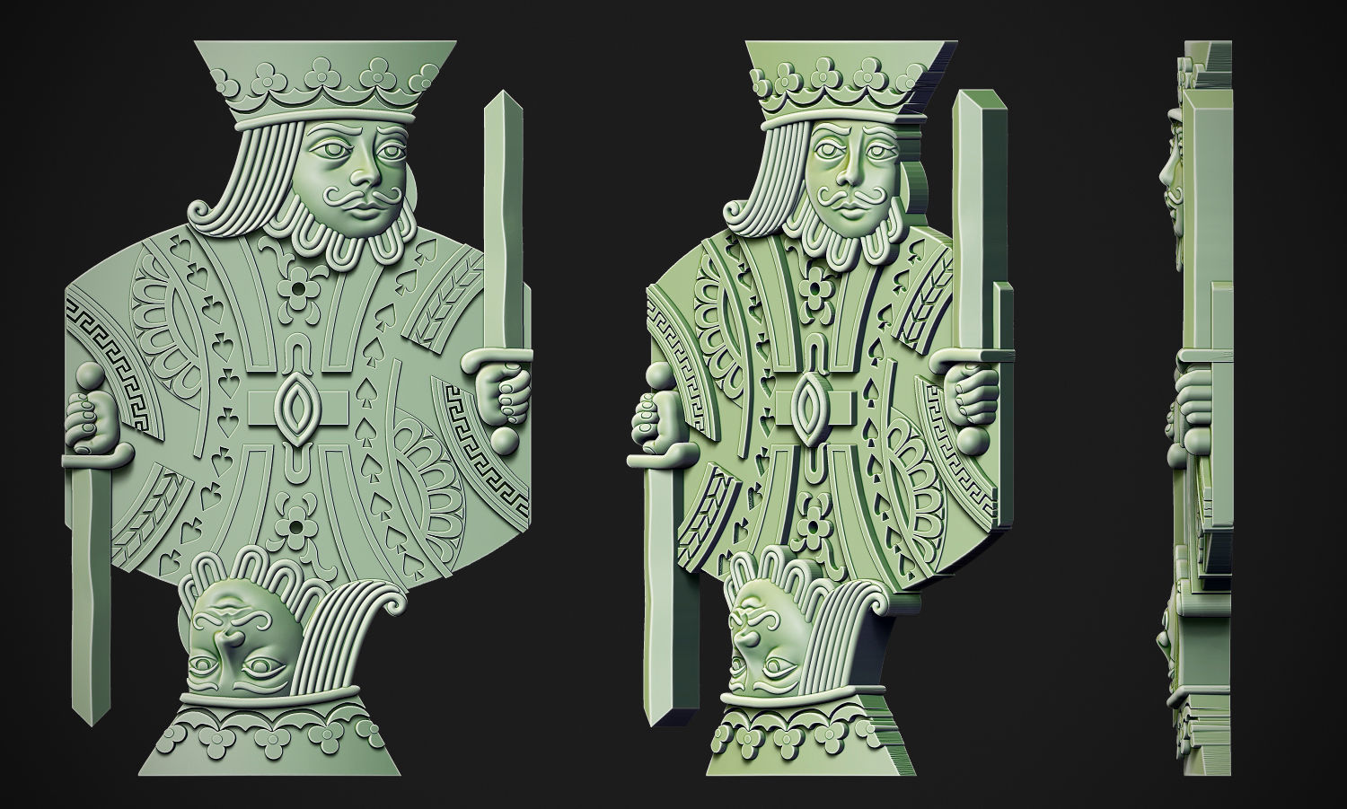 King of Spades Releif 3D print model_1