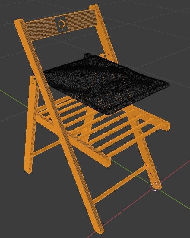 Folding chair  3D model_4