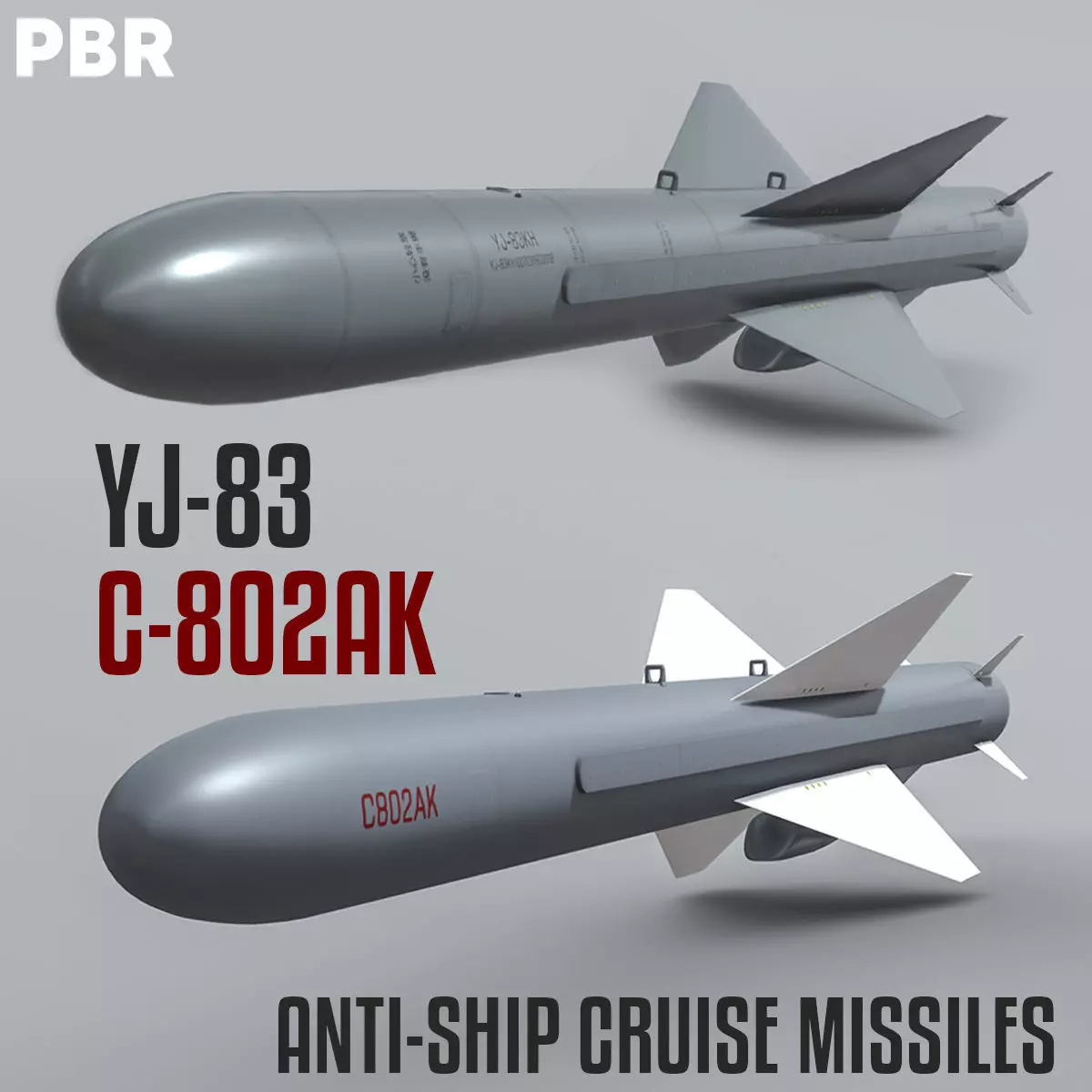 C-802AK - YJ-83 Chinese Anti-Ship Cruise Missile 3D model_0