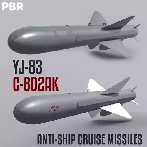 C-802AK - YJ-83 Chinese Anti-Ship Cruise Missile 3D model