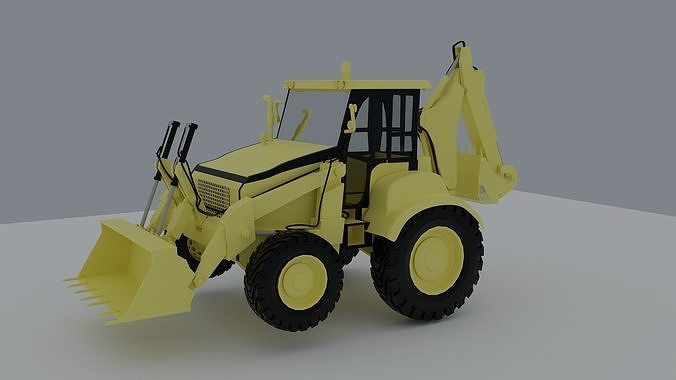 backhoe tractor Free low-poly 3D model