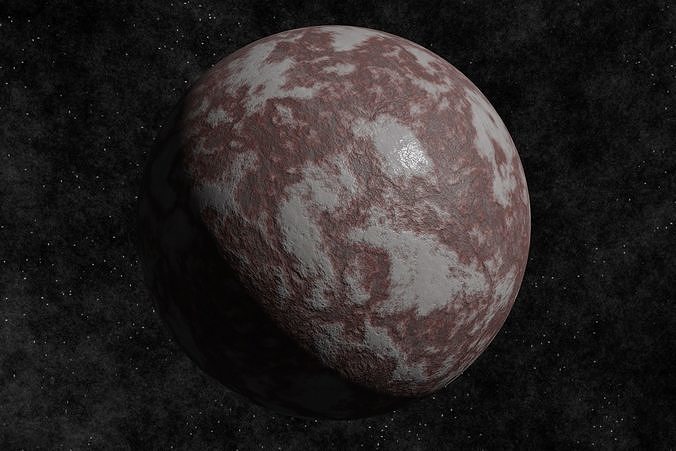 rocky planet 001-alfa Low-poly 3D model