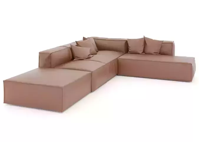 Brown leather sectional Sofa