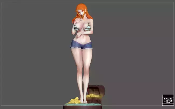 NAMI STATUE ONE PIECE ANIME GIRL CHARACTER 3D print model