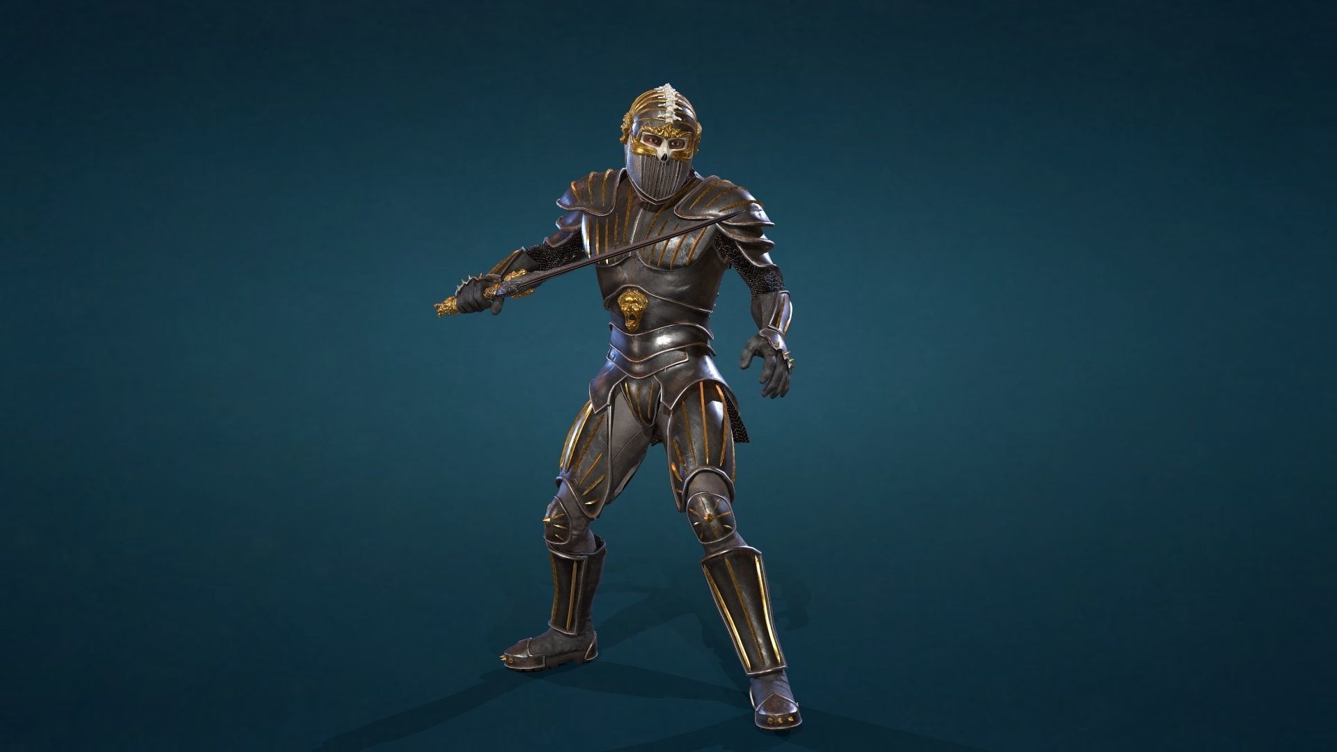 Knight star wars old republic character Low-poly 3D model_10