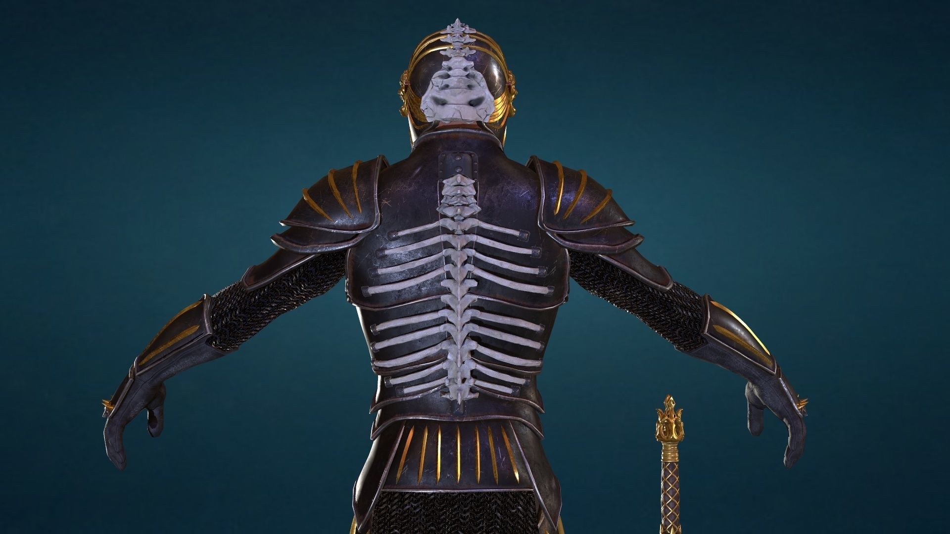 Knight star wars old republic character Low-poly 3D model_12