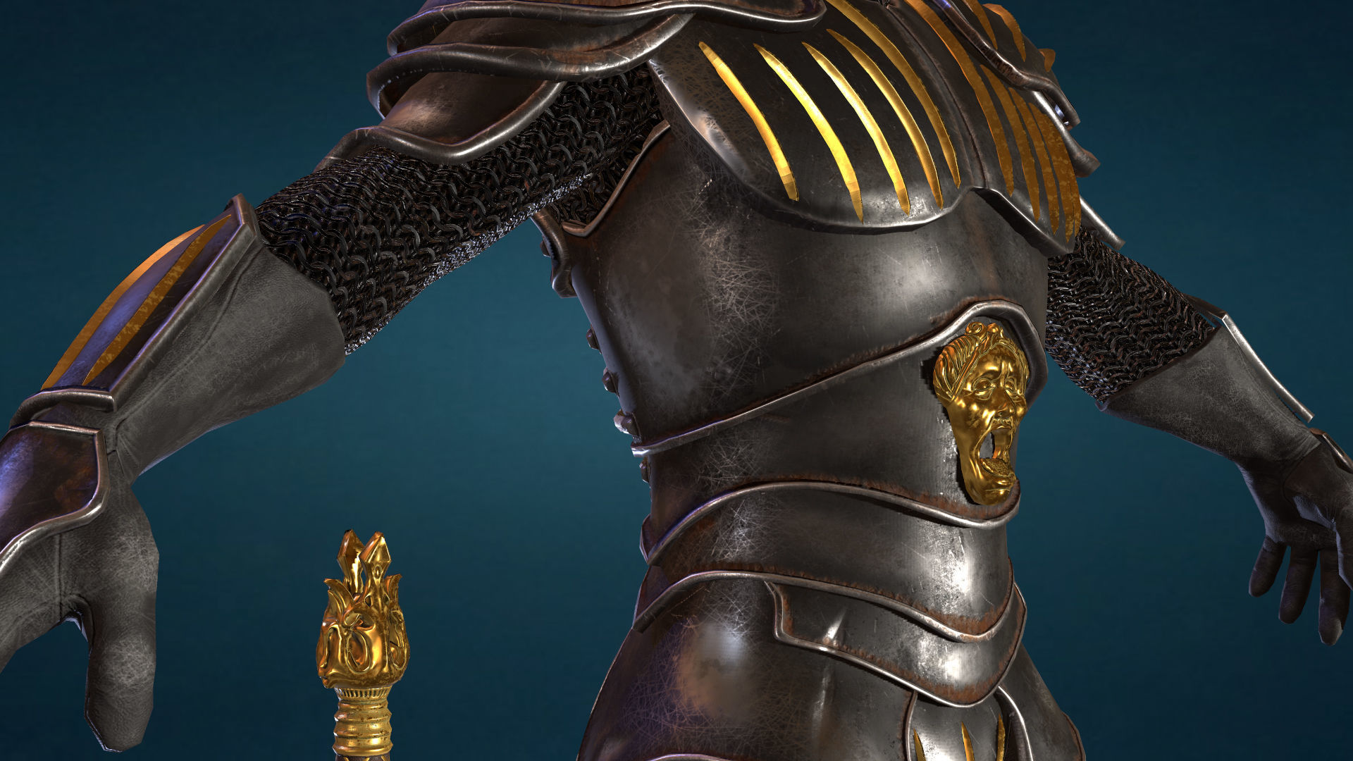 Knight star wars old republic character Low-poly 3D model_9