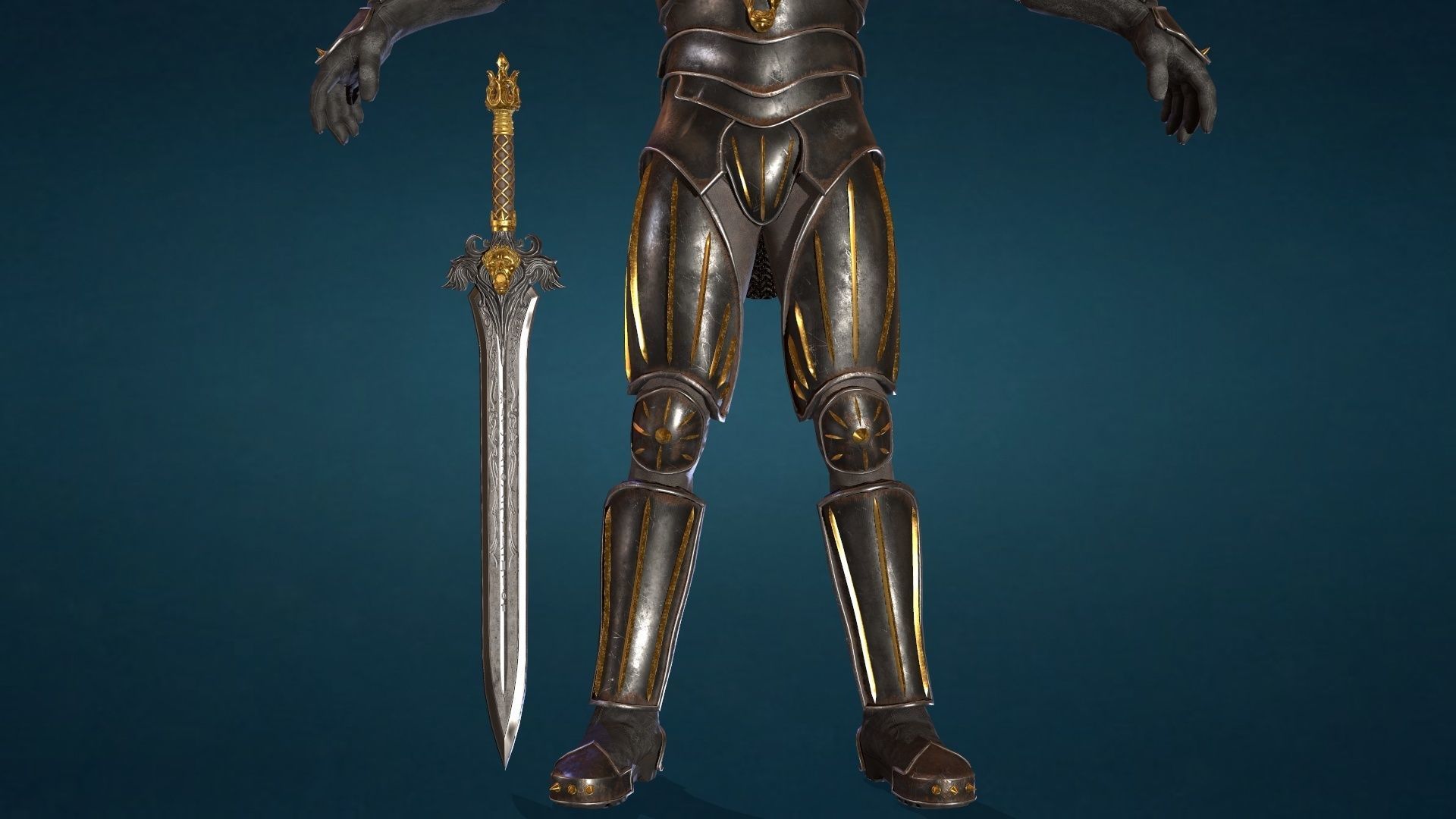 Knight star wars old republic character Low-poly 3D model_17