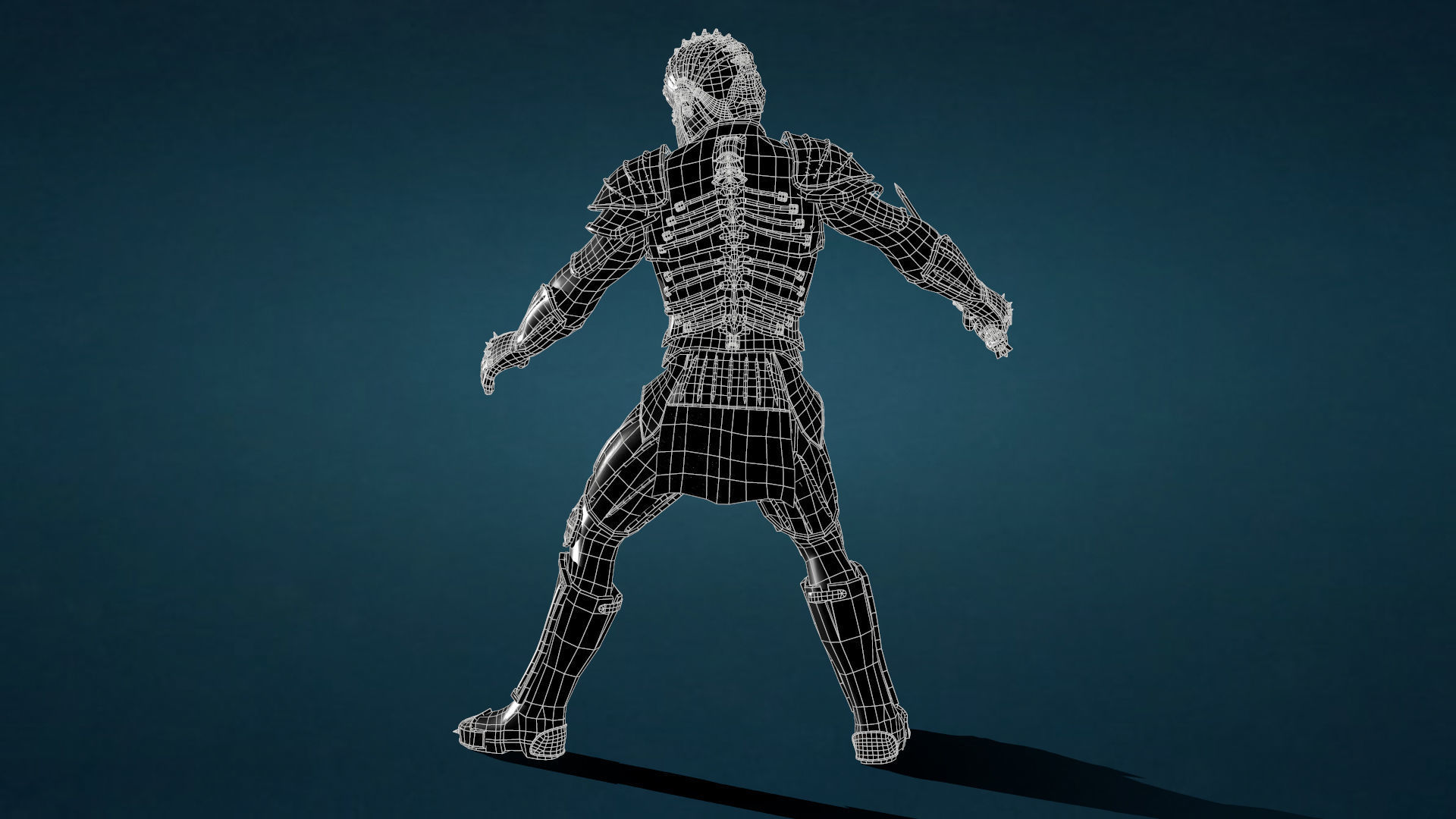 Knight star wars old republic character Low-poly 3D model_5