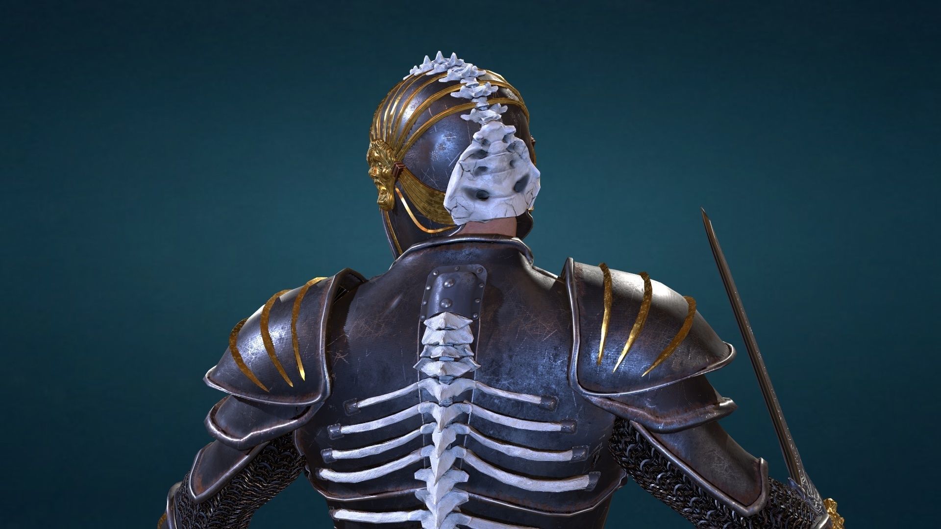 Knight star wars old republic character Low-poly 3D model_13