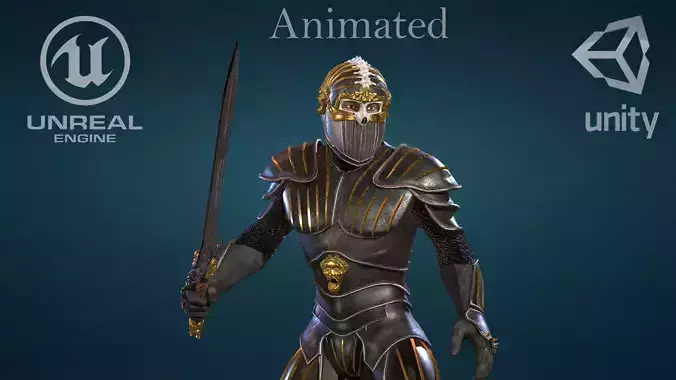 Knight star wars old republic character Low-poly 3D model