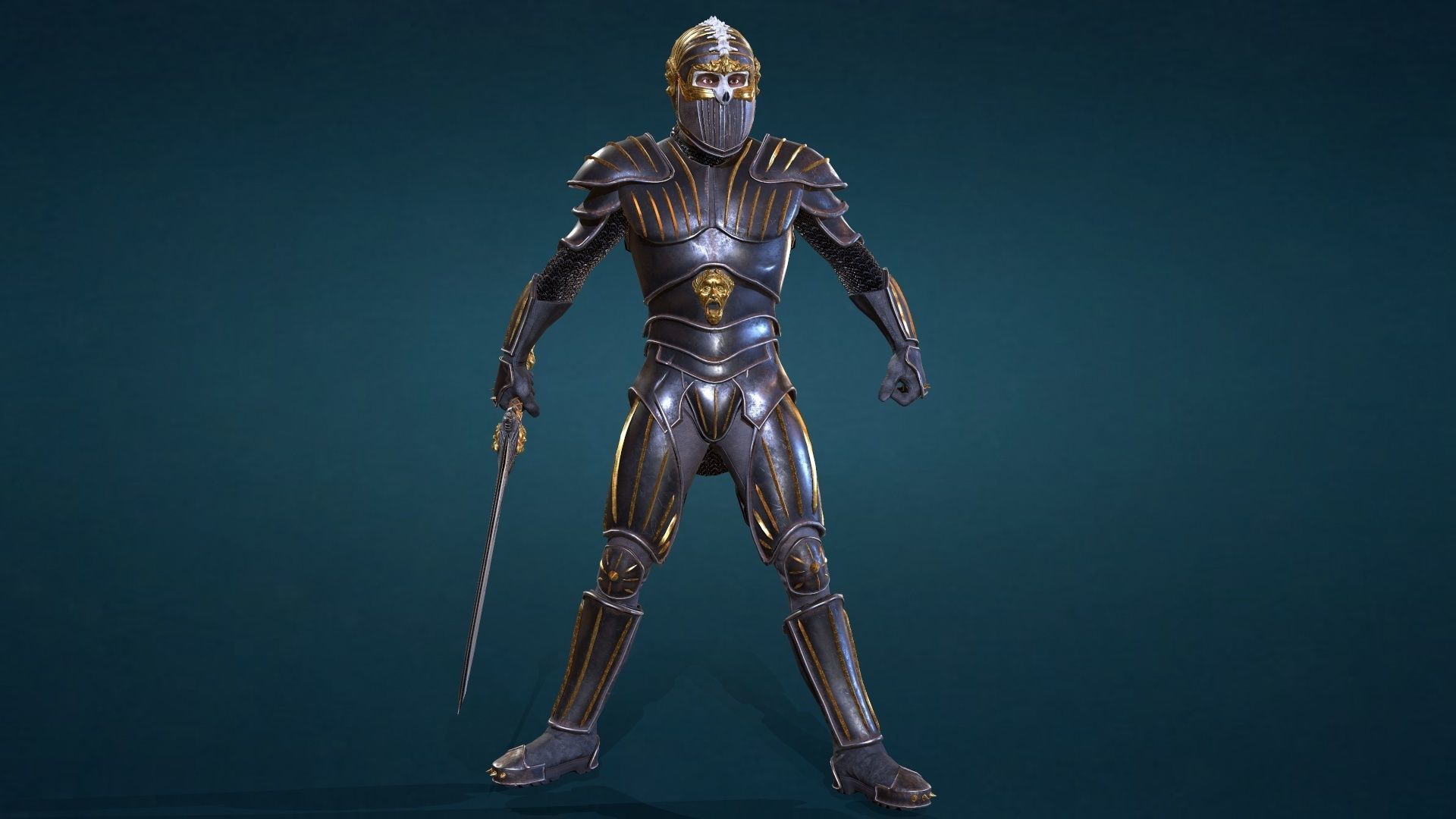 Knight star wars old republic character Low-poly 3D model_11