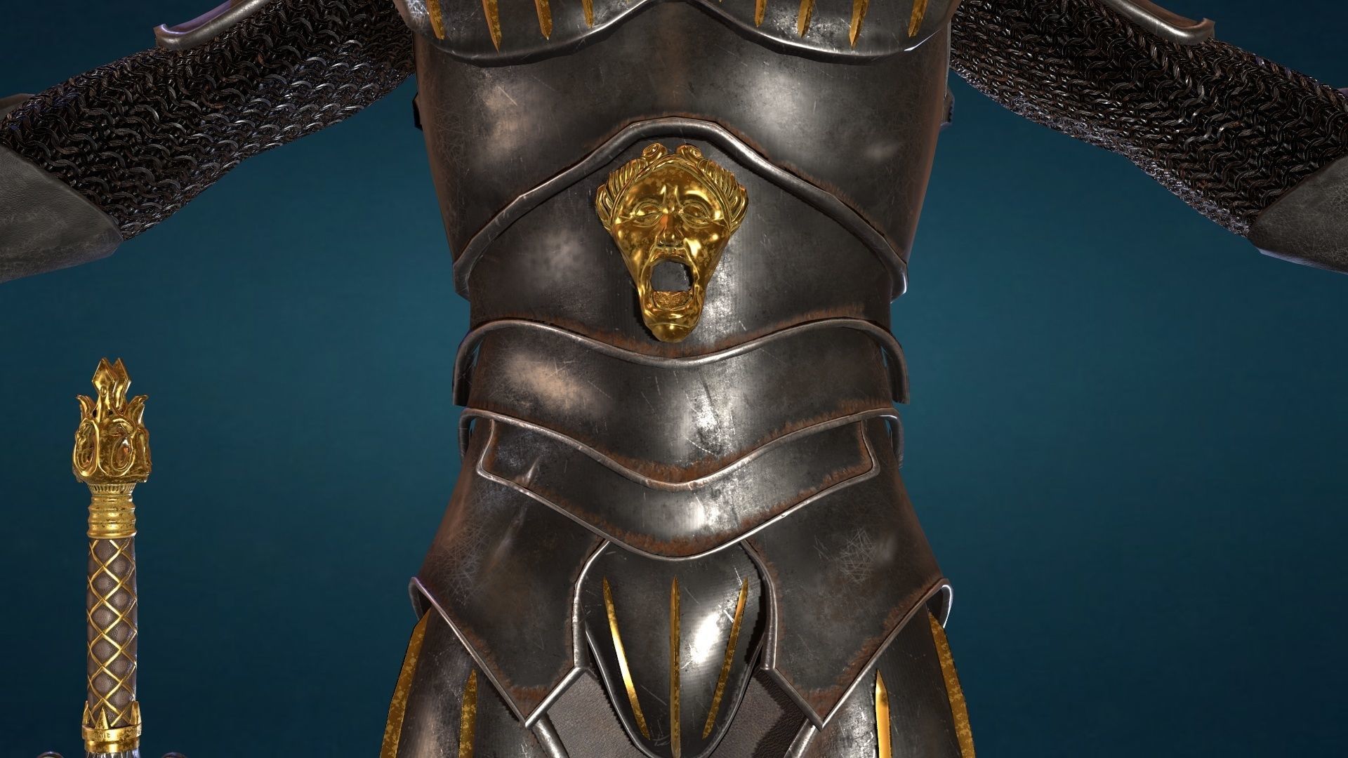 Knight star wars old republic character Low-poly 3D model_16