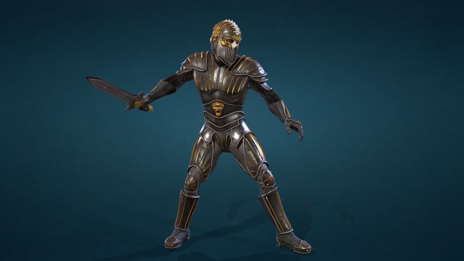 Knight star wars old republic character Low-poly 3D model_3