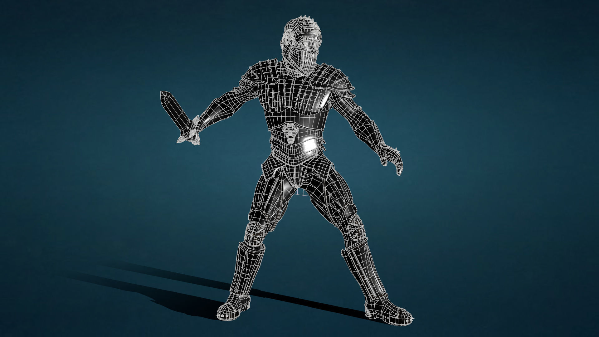 Knight star wars old republic character Low-poly 3D model_4