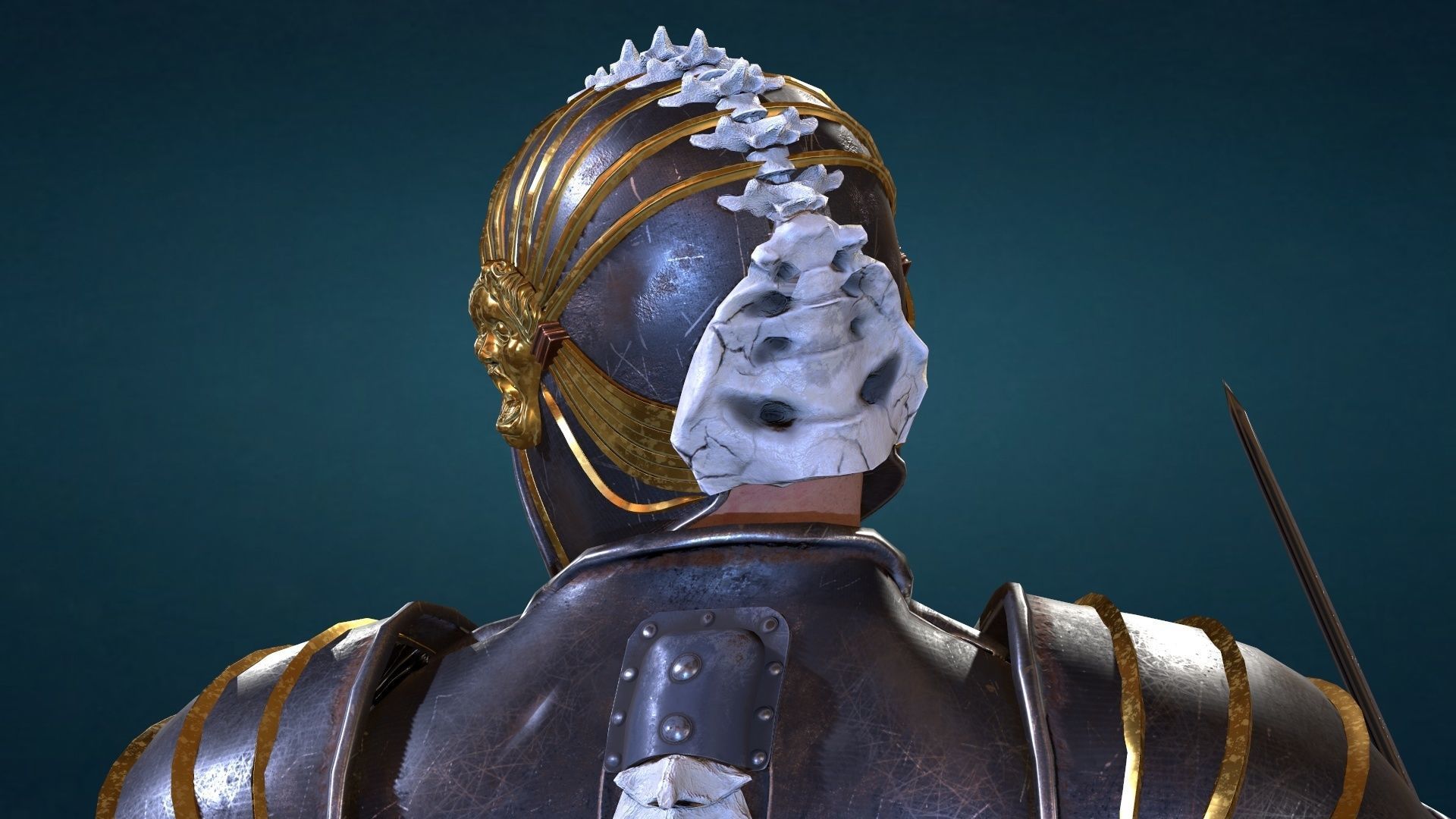 Knight star wars old republic character Low-poly 3D model_14