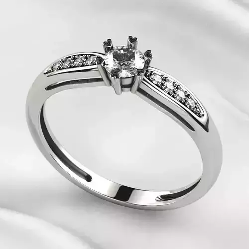 4mm Gemstone Heart-Shaped Prongs Gold Ring 