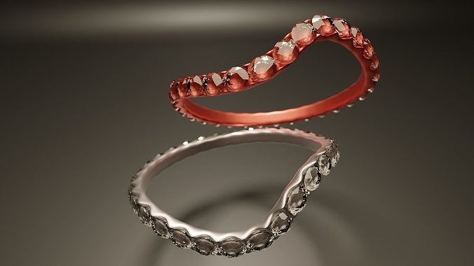 Diamond Rings Low-poly 3D model