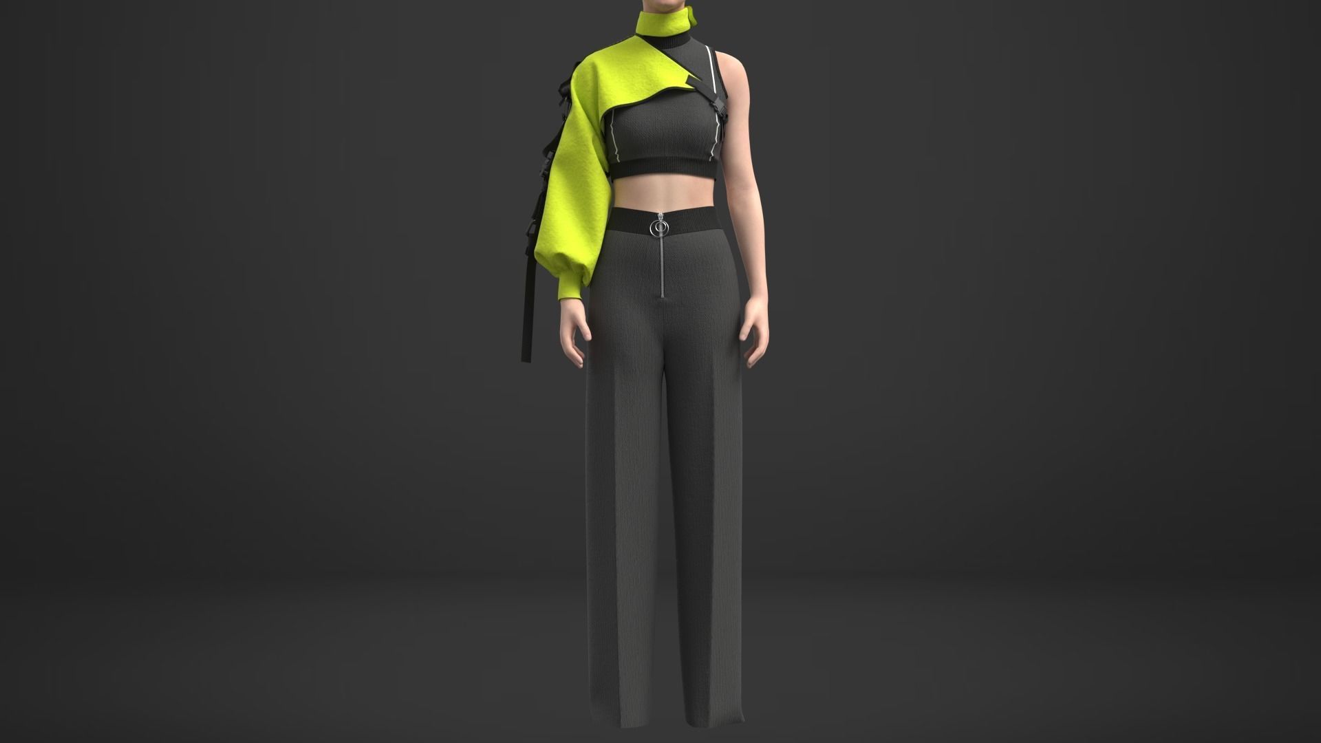 Female Outfit  Clo3D 3D model_1