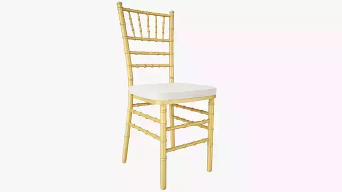 Gold Wood Stacking Chiavari Chair 3D model