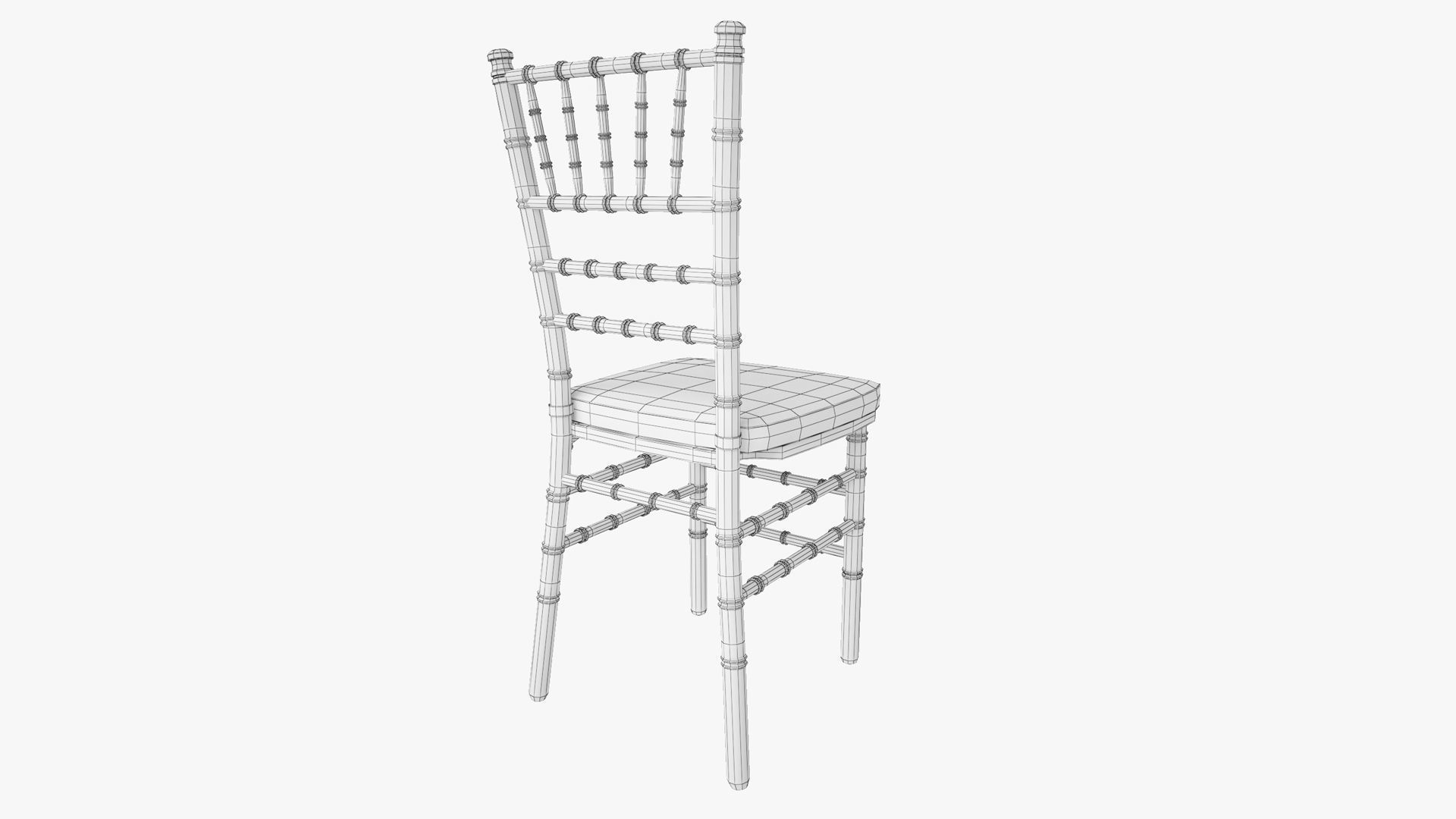 Gold Wood Stacking Chiavari Chair 3D model_7