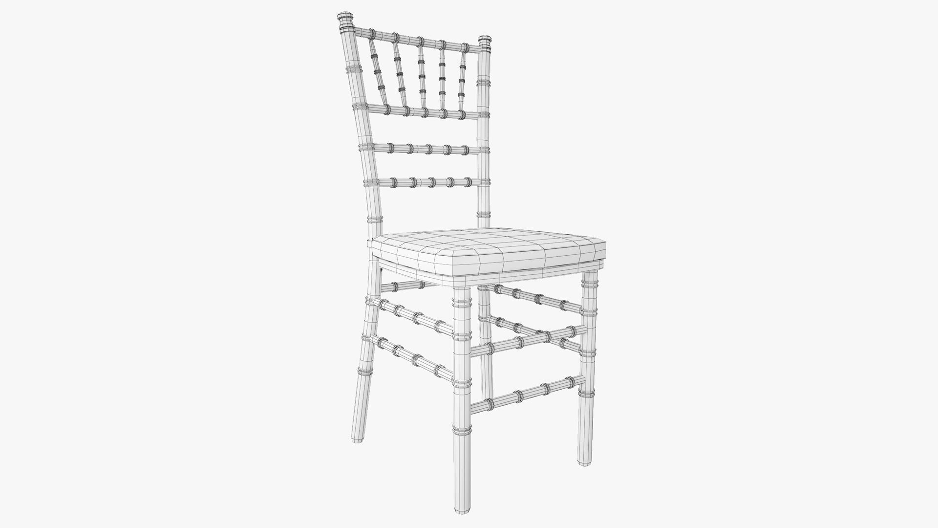 Gold Wood Stacking Chiavari Chair 3D model_5