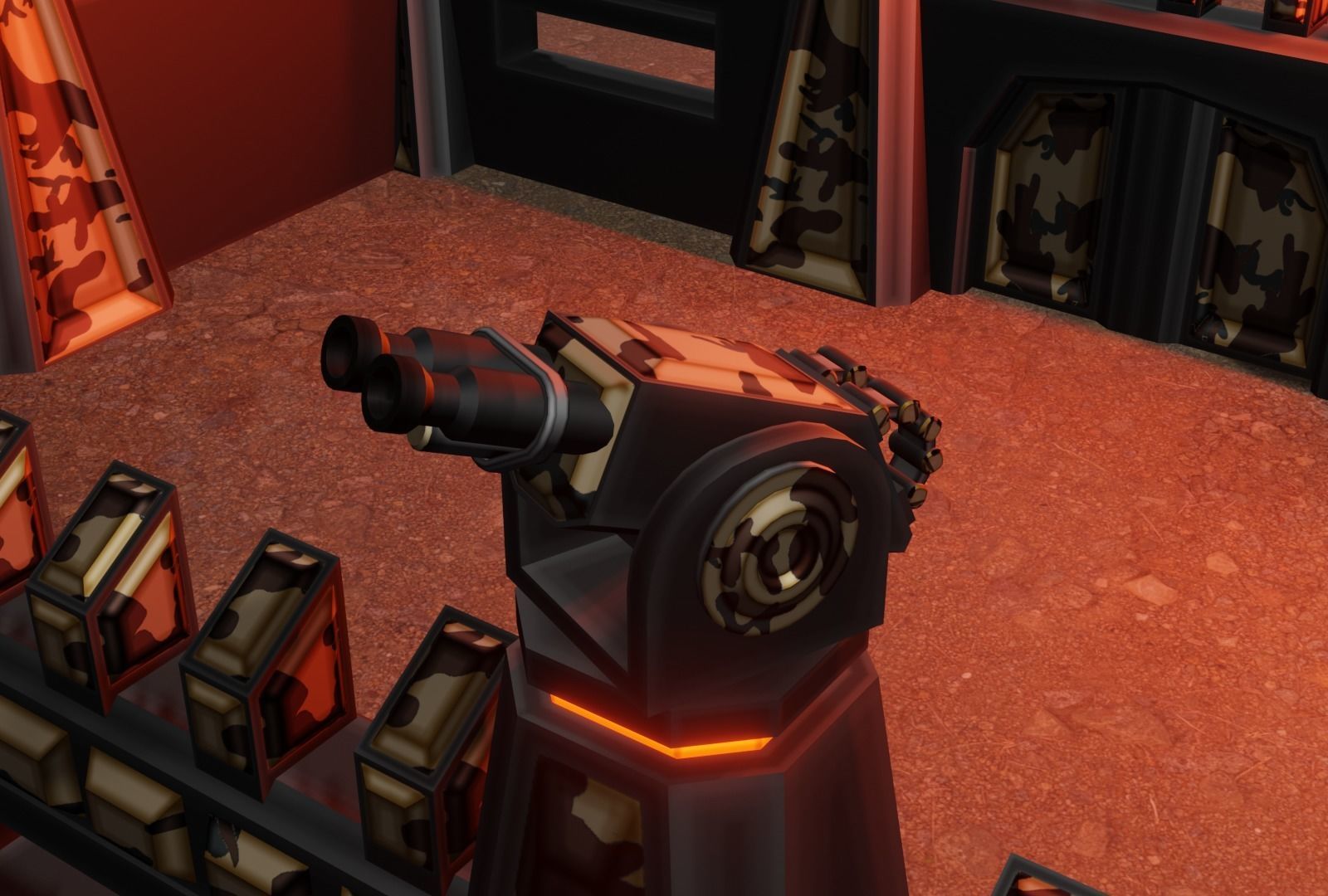 Armor wall pack modular Low-poly 3D model_2