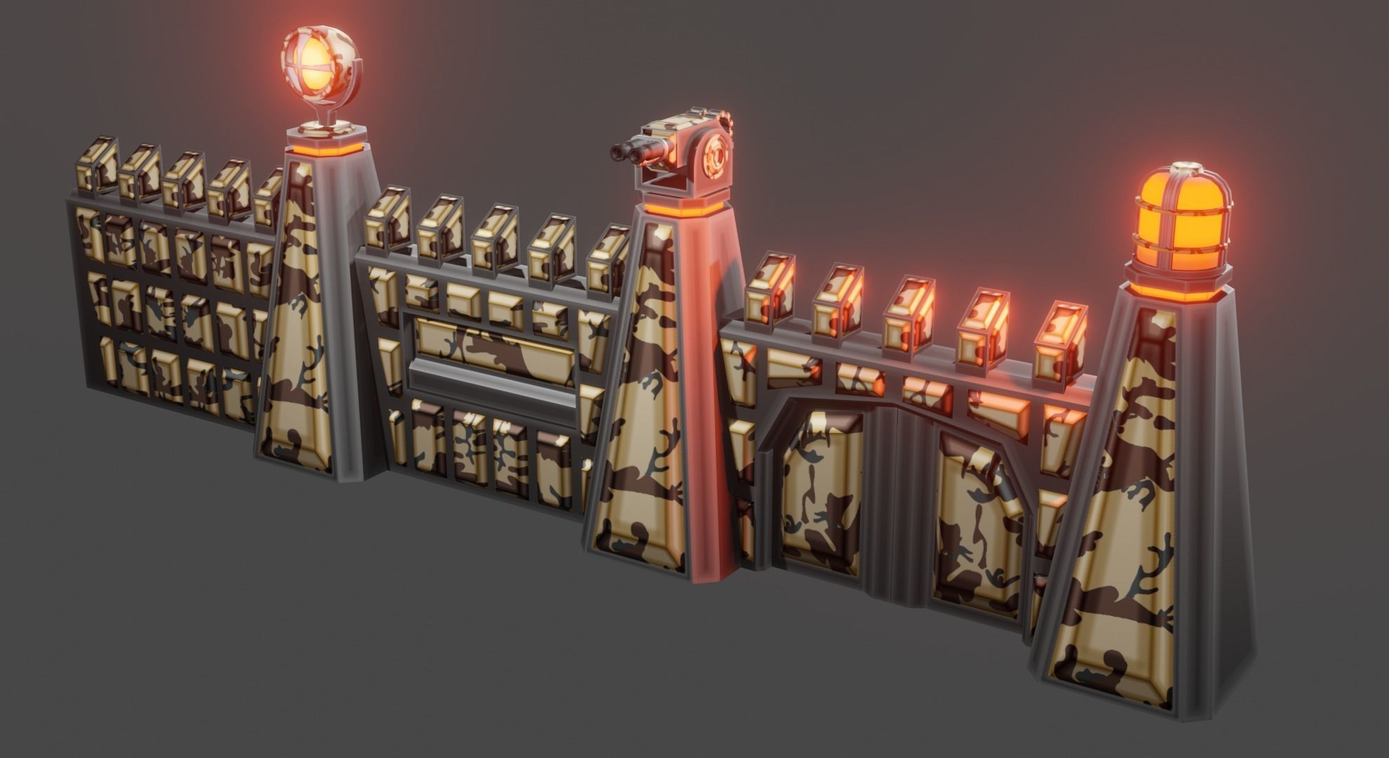 Armor wall pack modular Low-poly 3D model_17