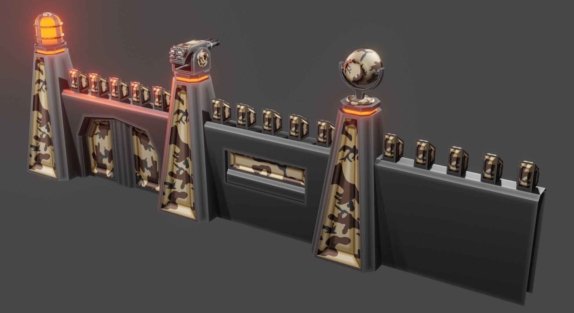 Armor wall pack modular Low-poly 3D model_19