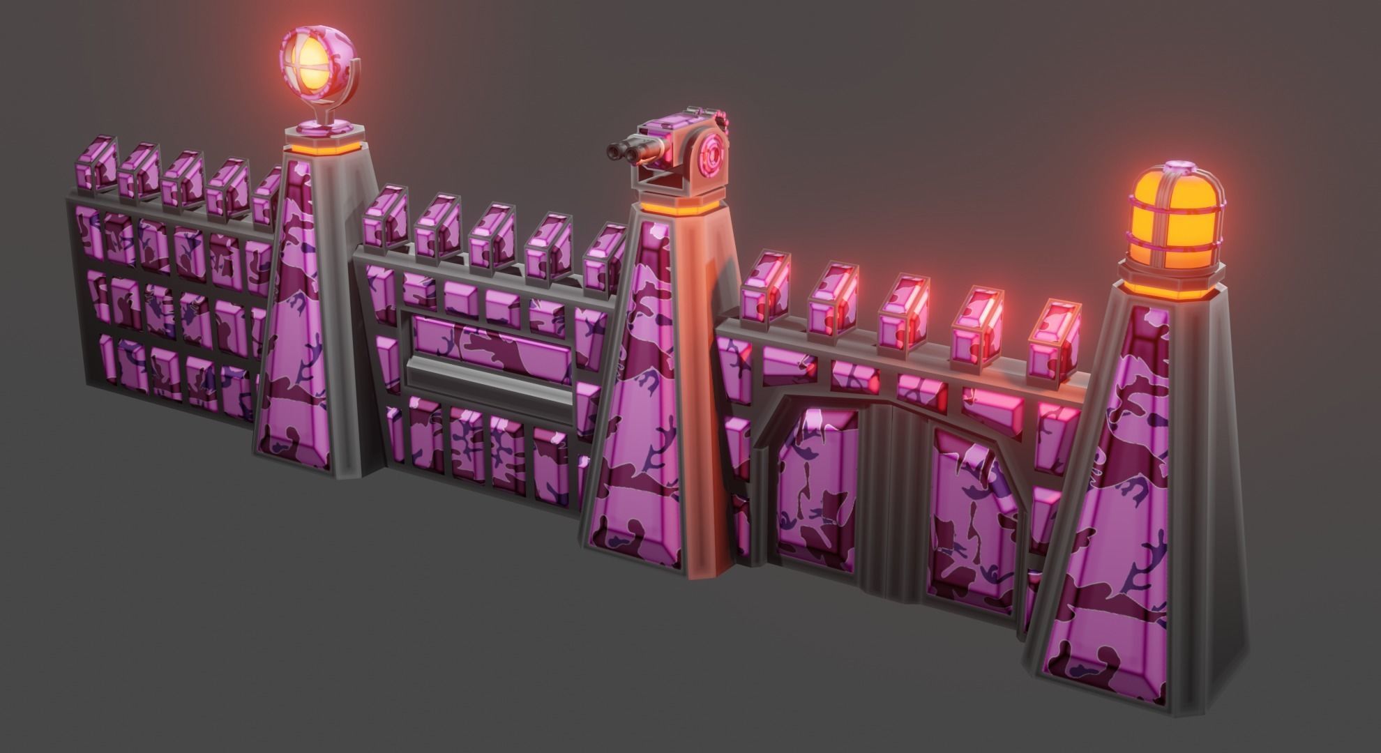 Armor wall pack modular Low-poly 3D model_24