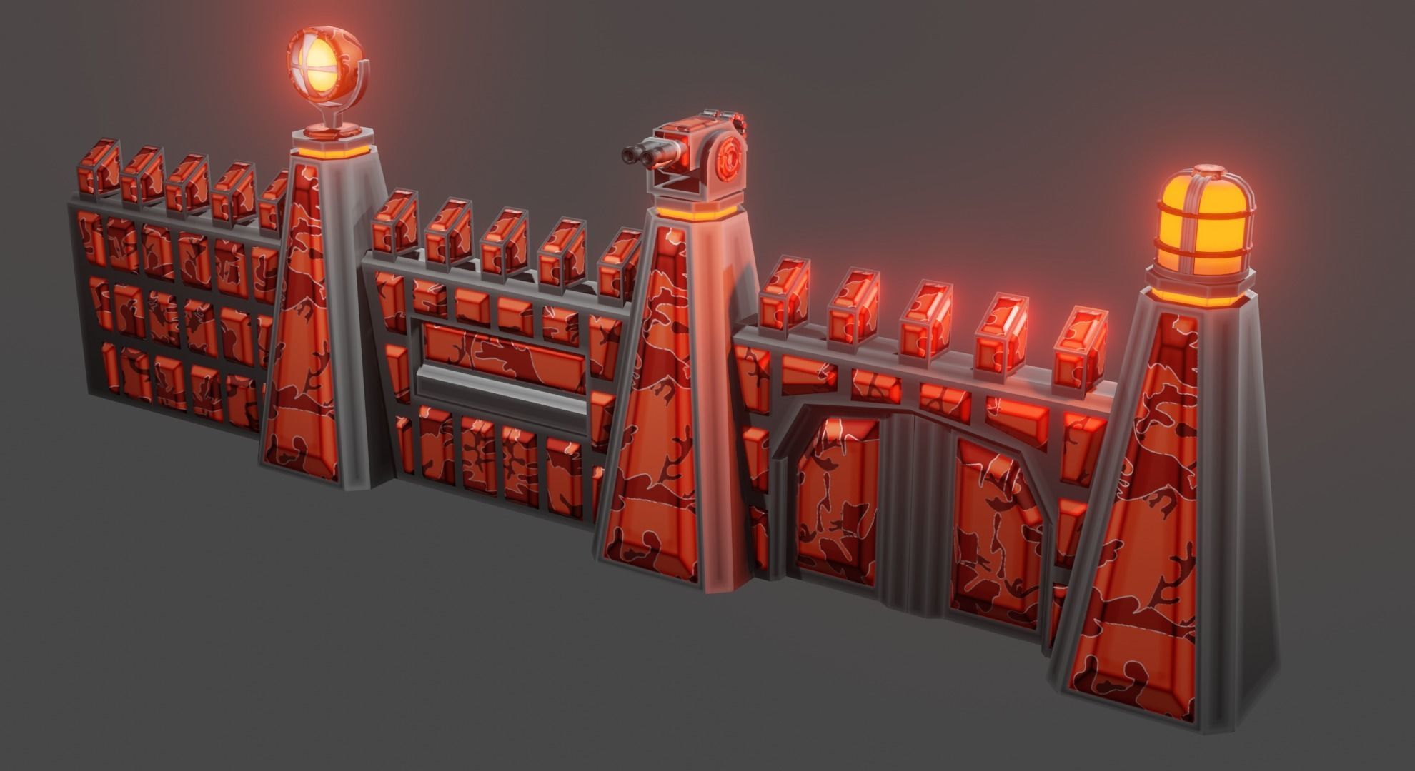 Armor wall pack modular Low-poly 3D model_22